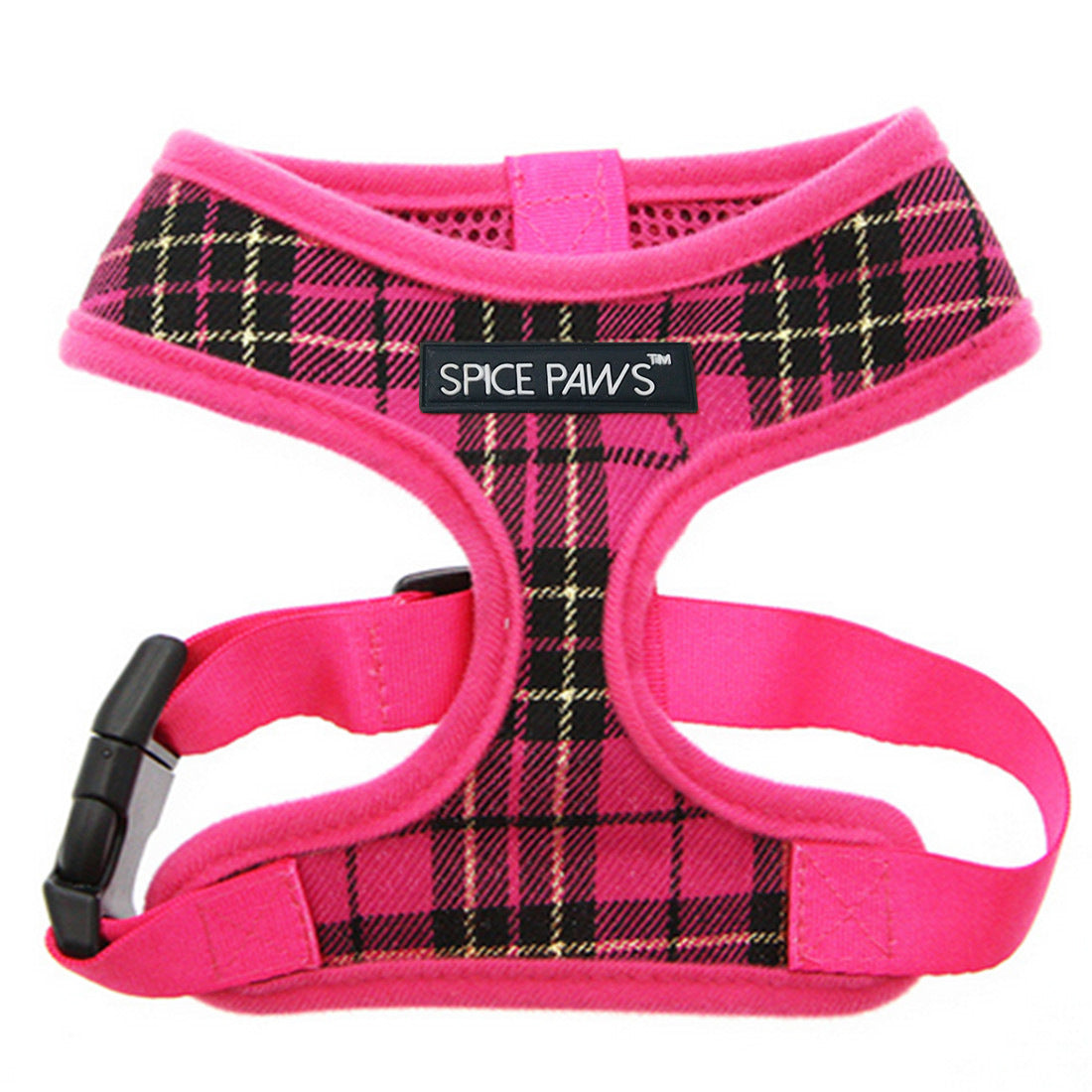 Adjustable Plaid Dog Harness Vest for Secure Walks