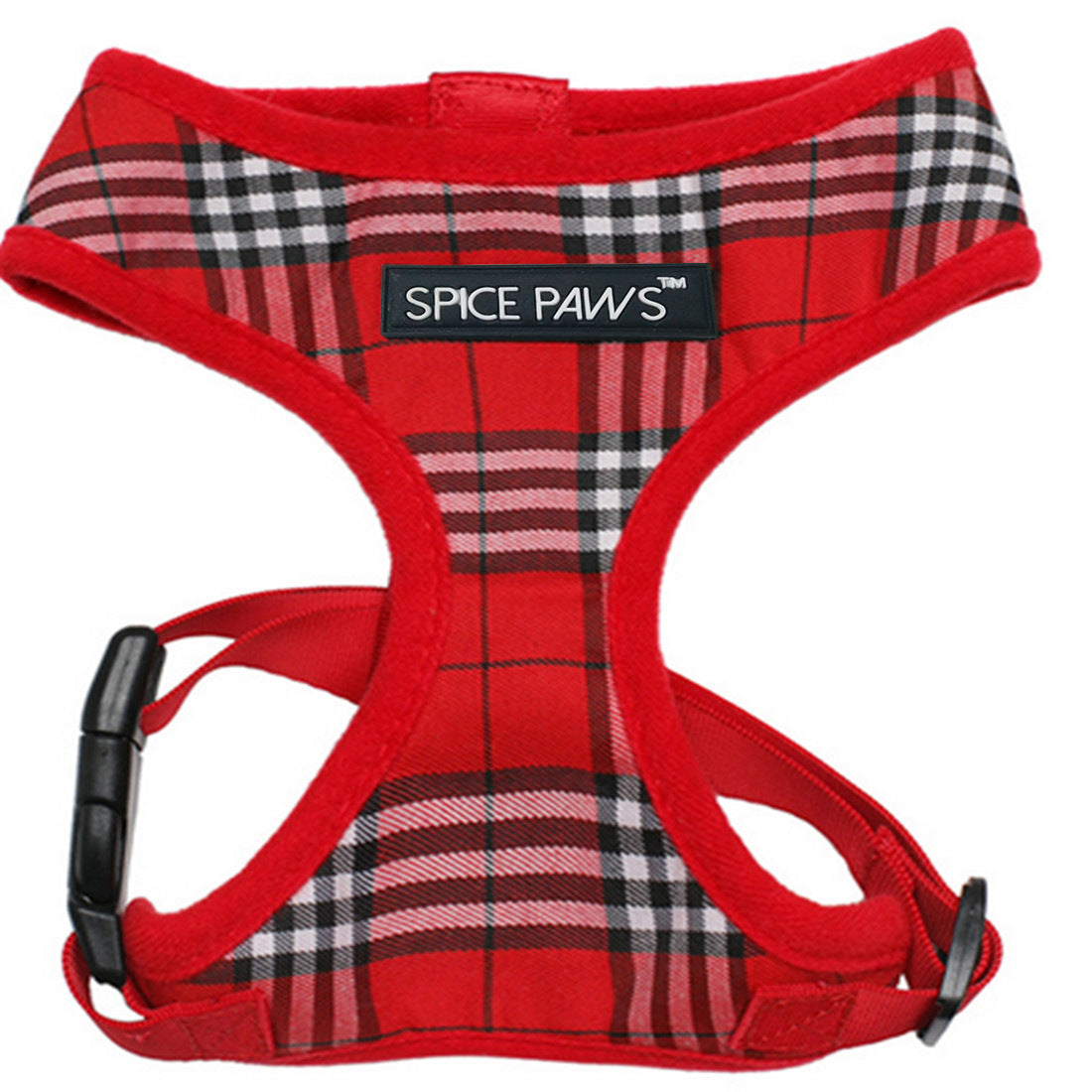 Adjustable Plaid Dog Harness Vest for Secure Walks