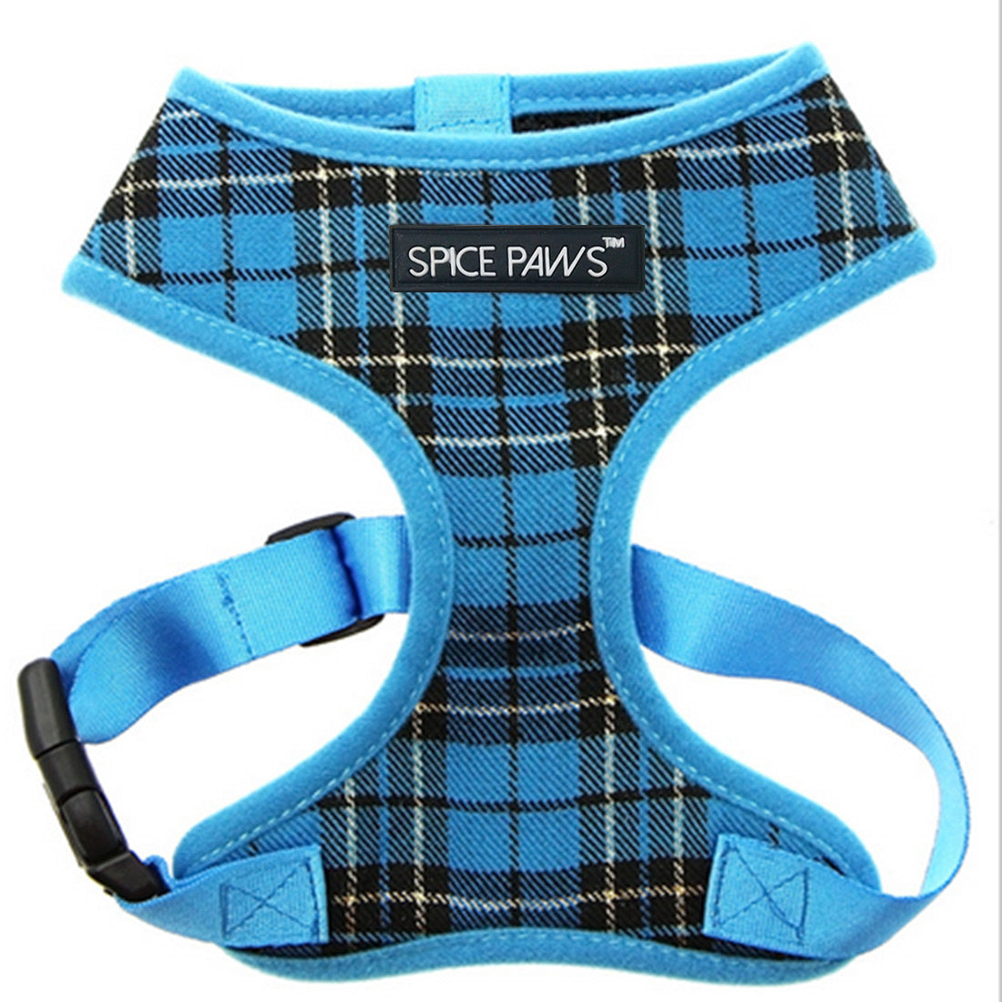 Adjustable Plaid Dog Harness Vest for Secure Walks