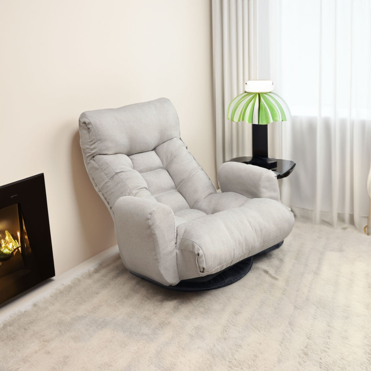 Swivel Floor Lounge Chair with Adjustable Recline