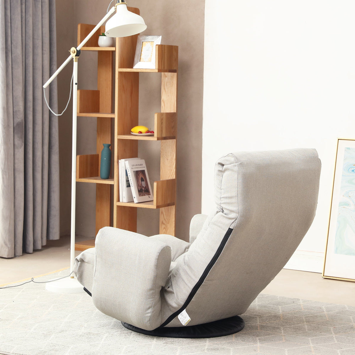 Swivel Floor Lounge Chair with Adjustable Recline