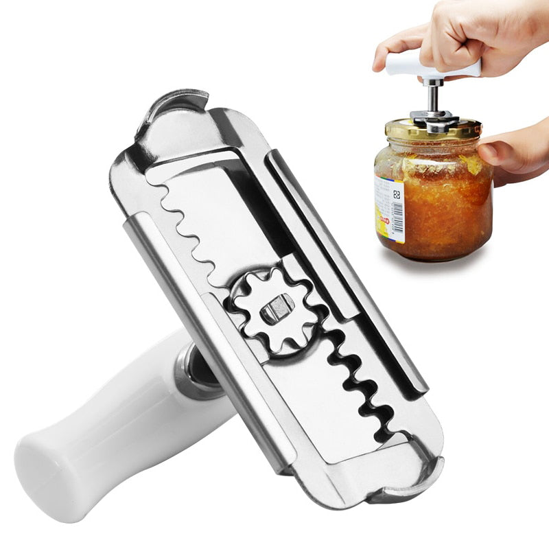 Adjustable Jar Opener for Stuck Lids, Stainless Steel