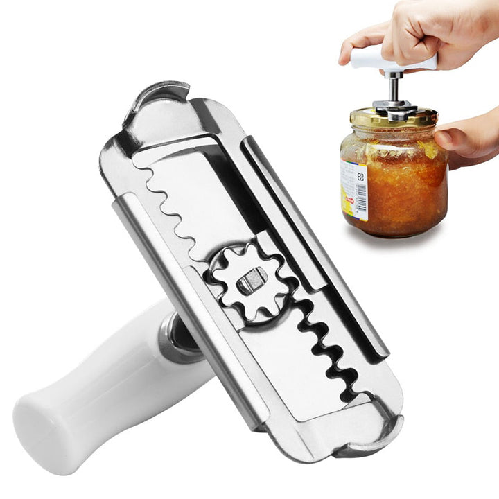 Adjustable Jar Opener for Stuck Lids, Stainless Steel