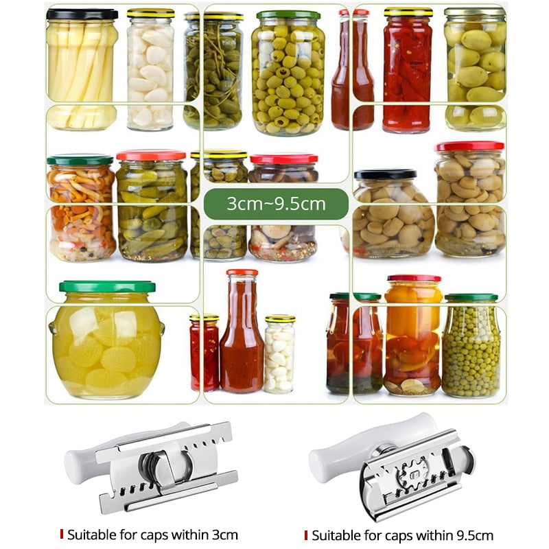 Adjustable Jar Opener for Stuck Lids, Stainless Steel