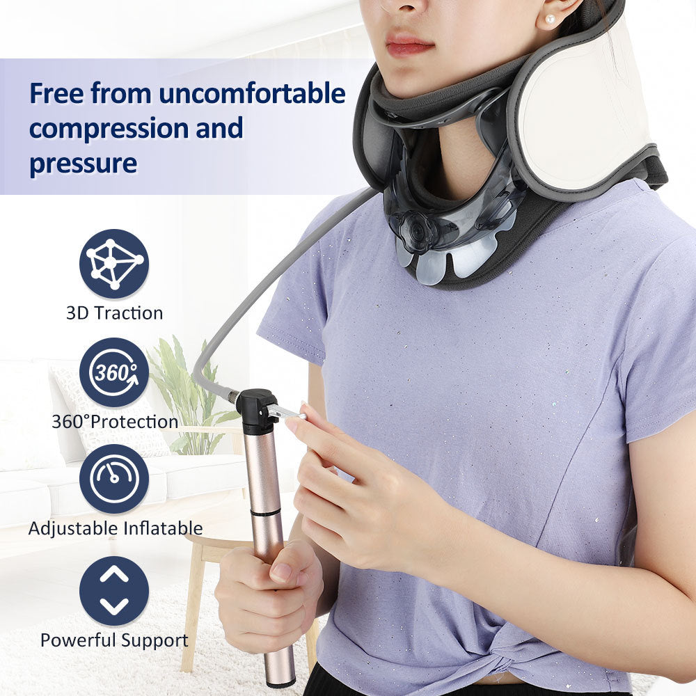 Inflatable Neck Traction Collar with Adjustable Support