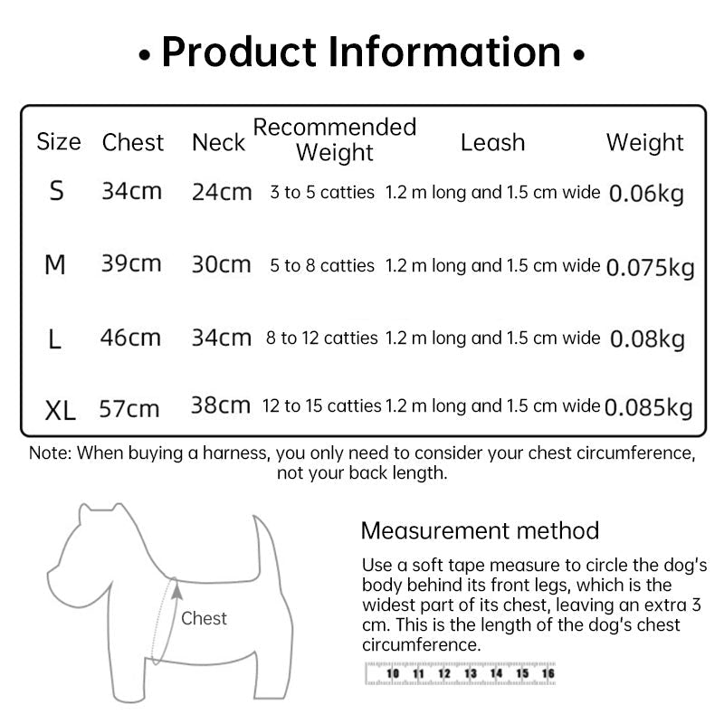 Adjustable Pet Harness Set for Small Dogs and Cats