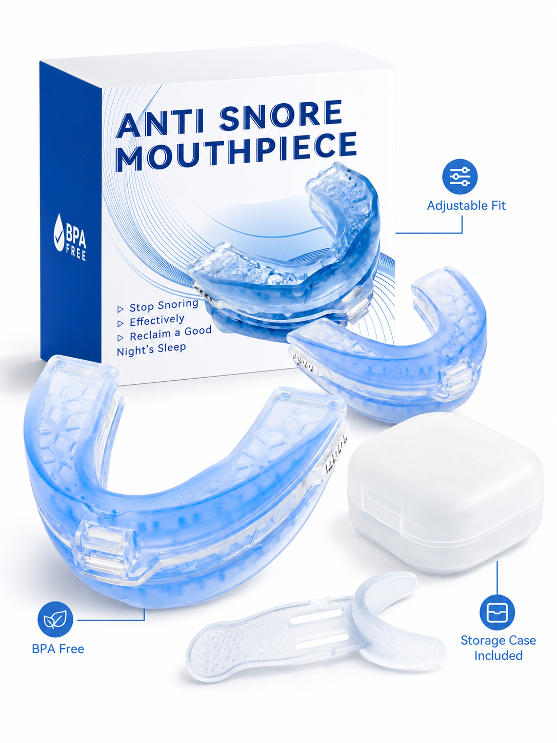 Silicone Anti-Snore Mouthpiece – Adjustable Night Guard