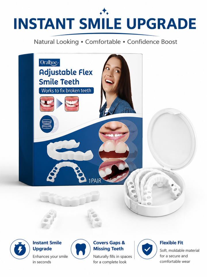 Adjustable Flex Smile Veneers — Fix Broken Teeth Instantly