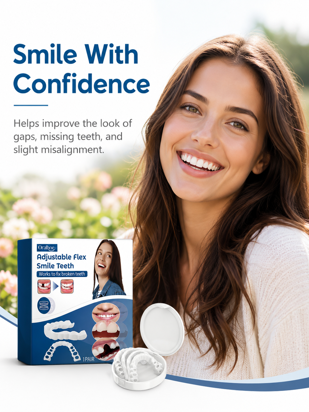Adjustable Flex Smile Veneers — Fix Broken Teeth Instantly