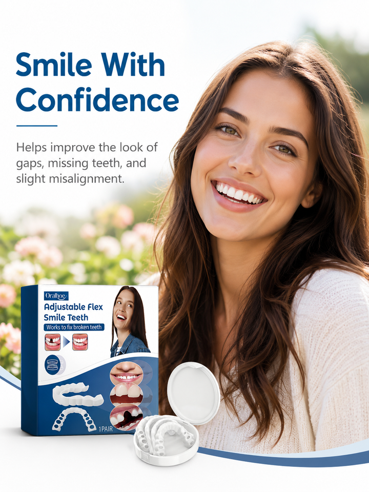 Adjustable Flex Smile Veneers — Fix Broken Teeth Instantly