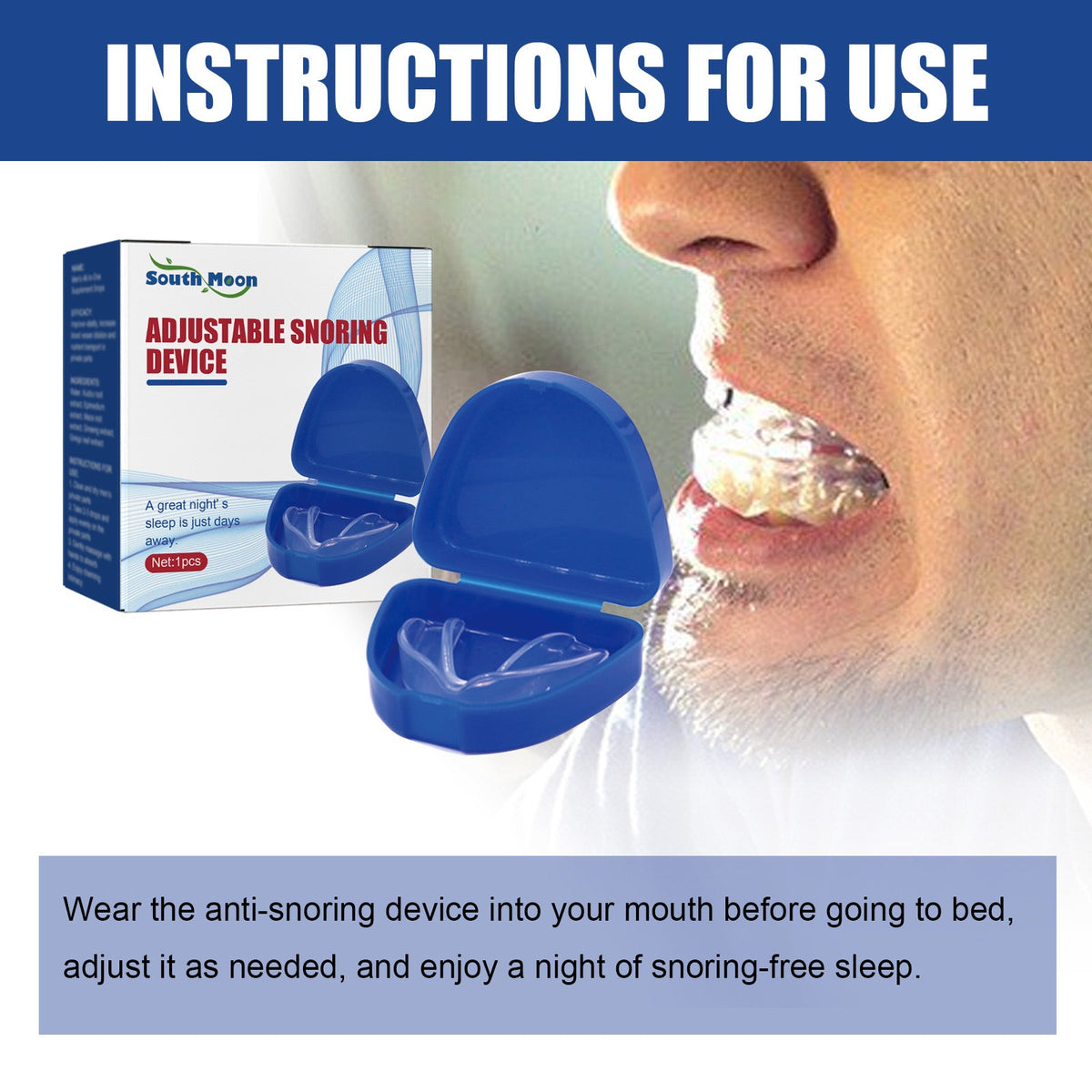 Adjustable Snoring Mouthpiece for Quieter, Calmer Nights