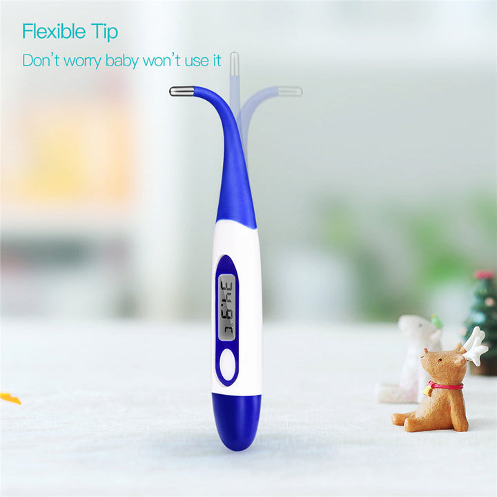Digital Thermometer With Flexible Tip for Family Use