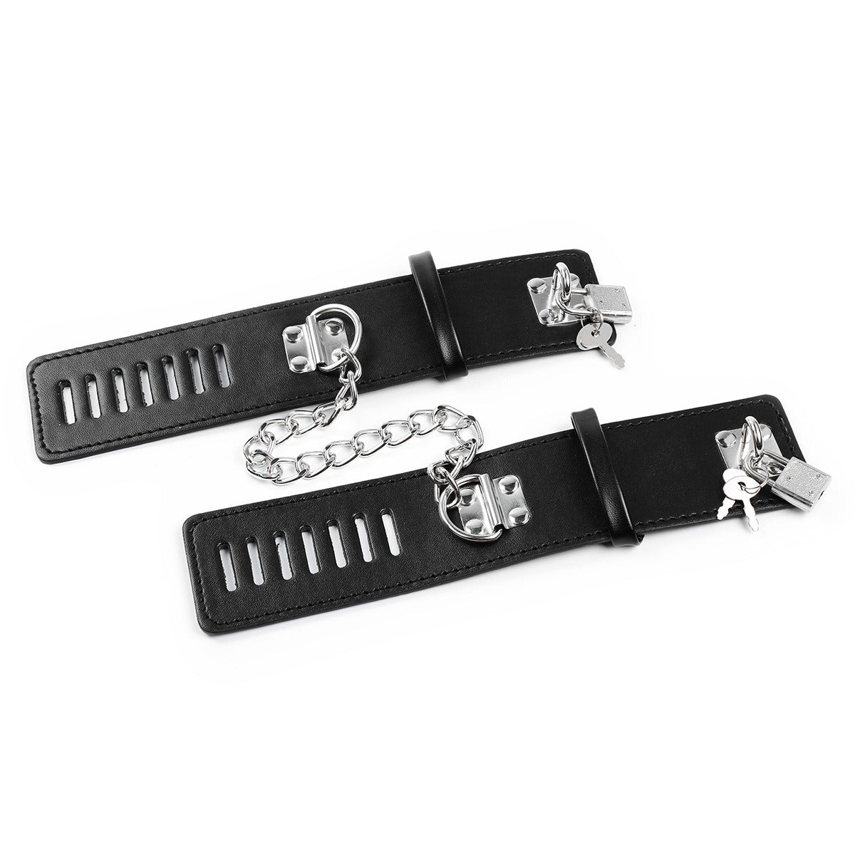 Lockable Leather Handcuffs for Consensual Role-Play