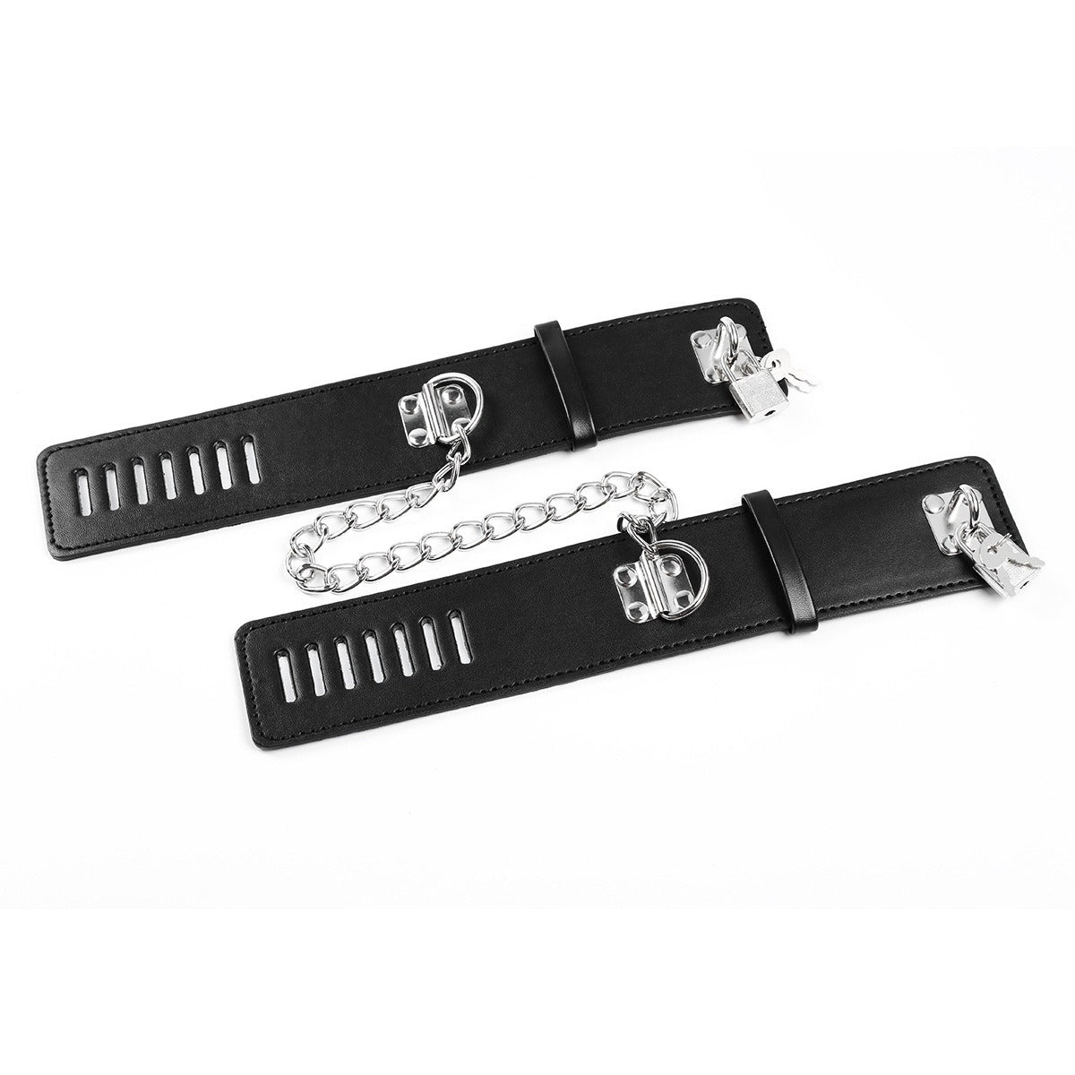Lockable Leather Handcuffs for Consensual Role-Play