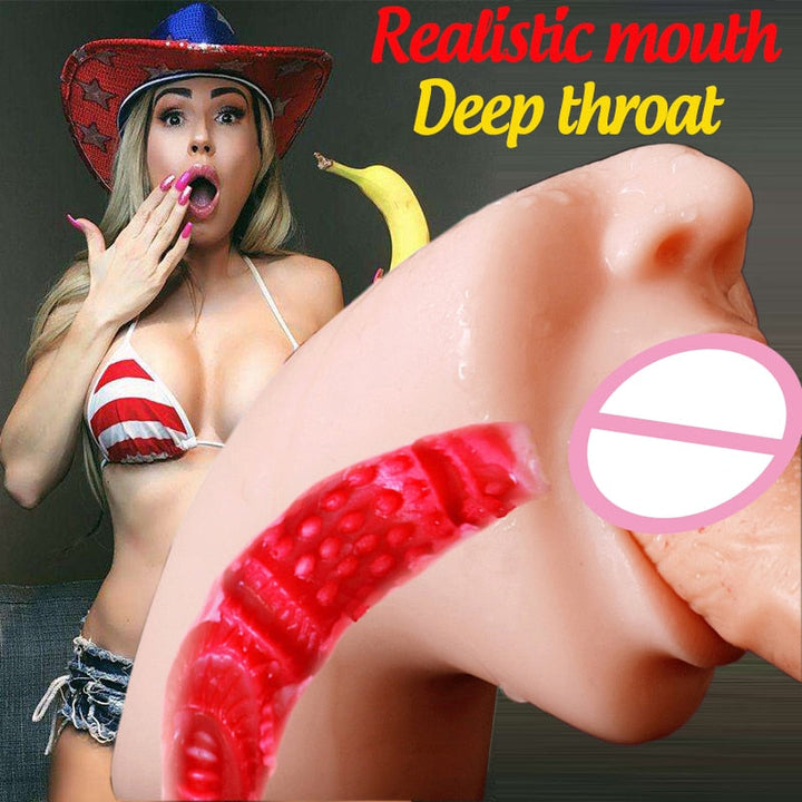Realistic Pocket Masturbator with Deep Throat Texture