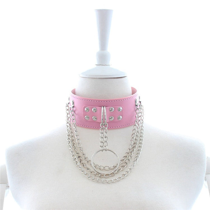 Pink Chain Collar Choker for Flirty Roleplay Looks
