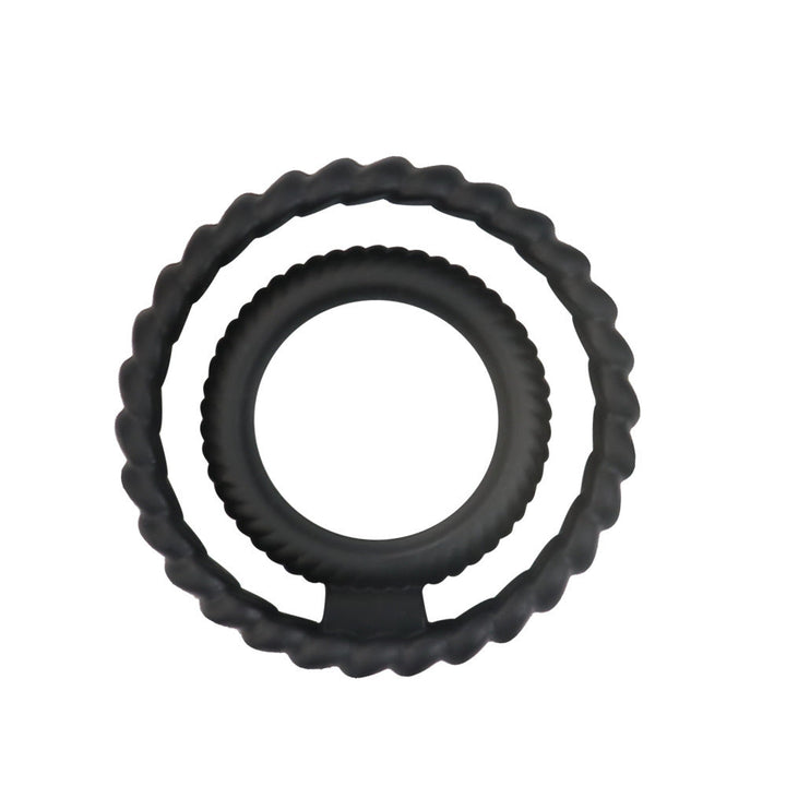 Men's Double Ring Silicone Delay Ring for Stimulation