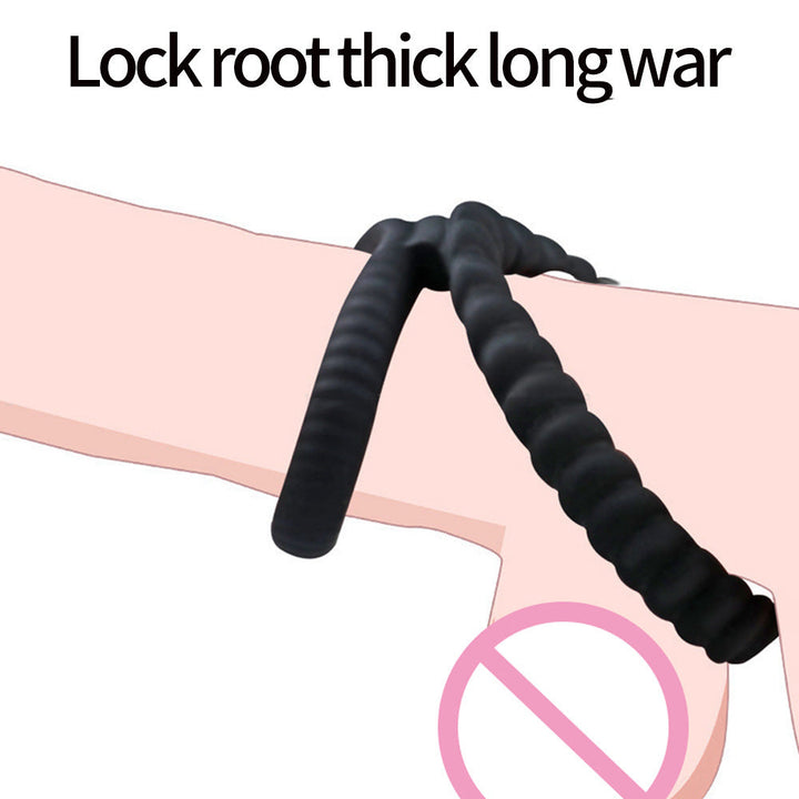 Men's Double Ring Silicone Delay Ring for Stimulation