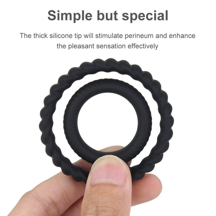 Men's Double Ring Silicone Delay Ring for Stimulation