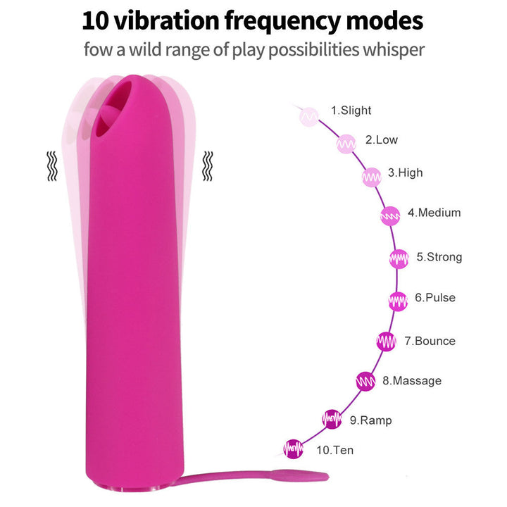 Rechargeable Silicone Vibrator, 10 Adjustable Modes