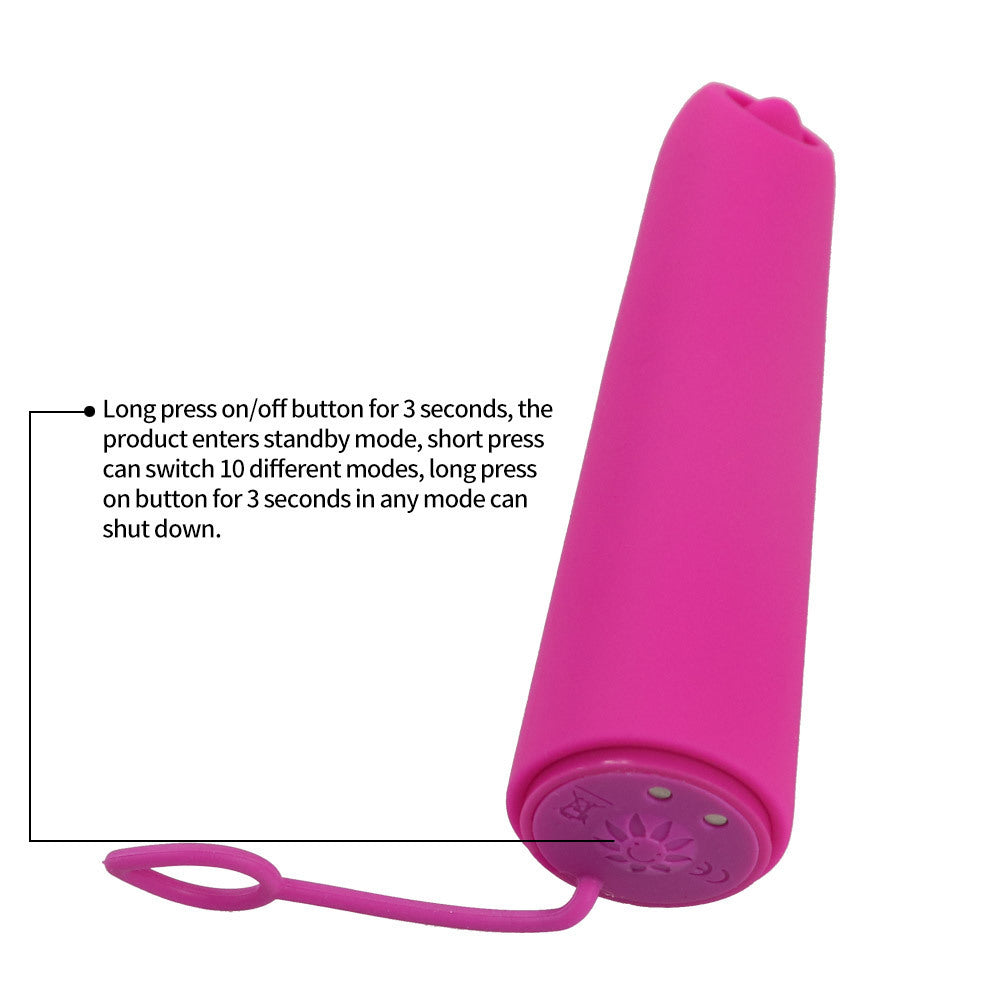 Rechargeable Silicone Vibrator, 10 Adjustable Modes