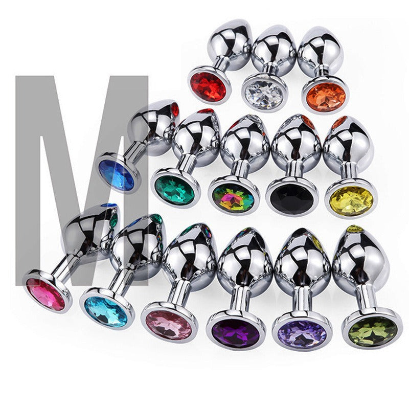 Polished Metal Anal Plug With Faceted Jewel Finish