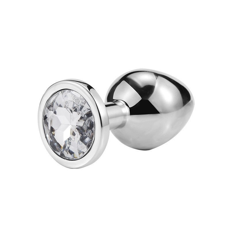 Polished Metal Anal Plug With Faceted Jewel Finish