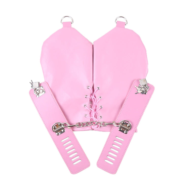Pink Restraint Gloves for Adjustable Bondage Roleplay