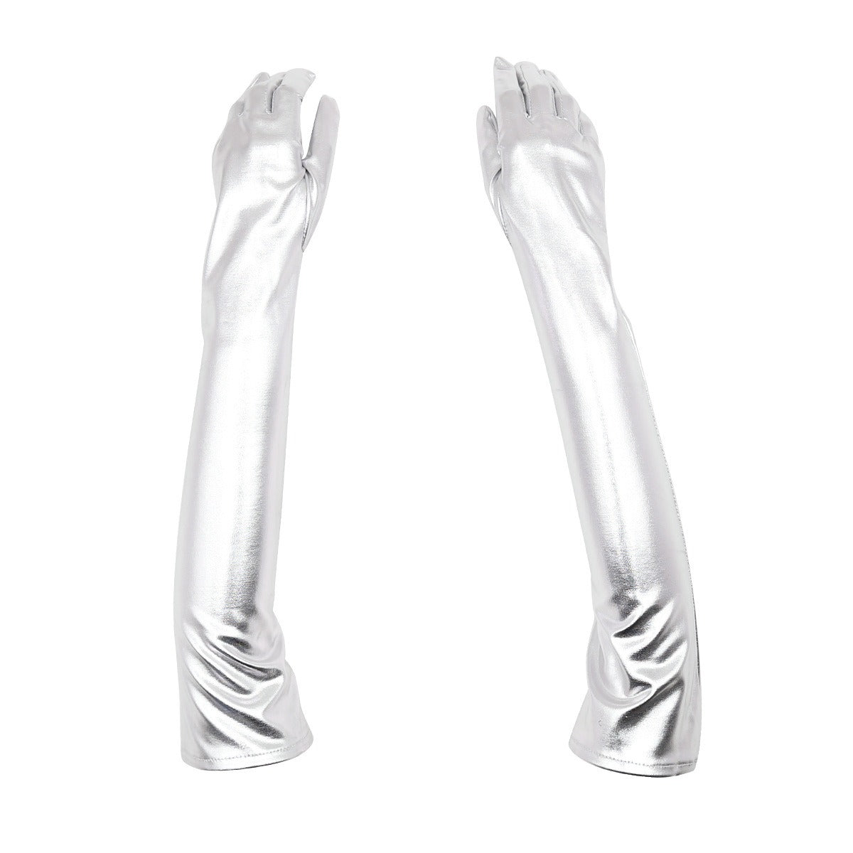 Opera-Length Glossy Gloves for Dramatic Costumes