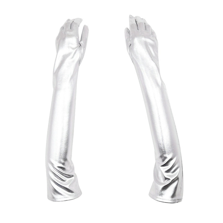 Opera-Length Glossy Gloves for Dramatic Costumes