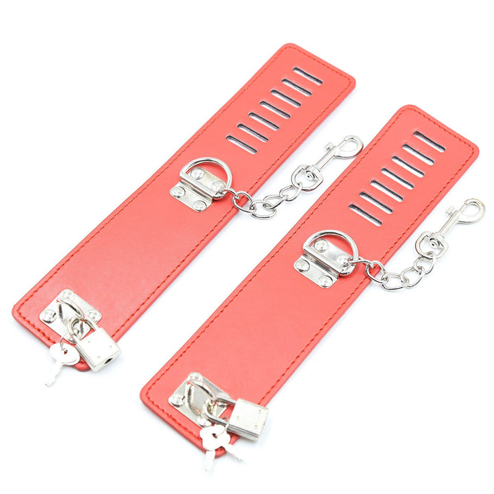 Leather Handcuffs for Adjustable Couple Play Together