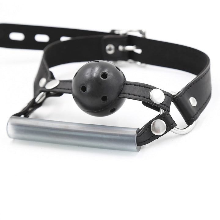 Adjustable BDSM Ball Gag Harness for Structured Roleplay