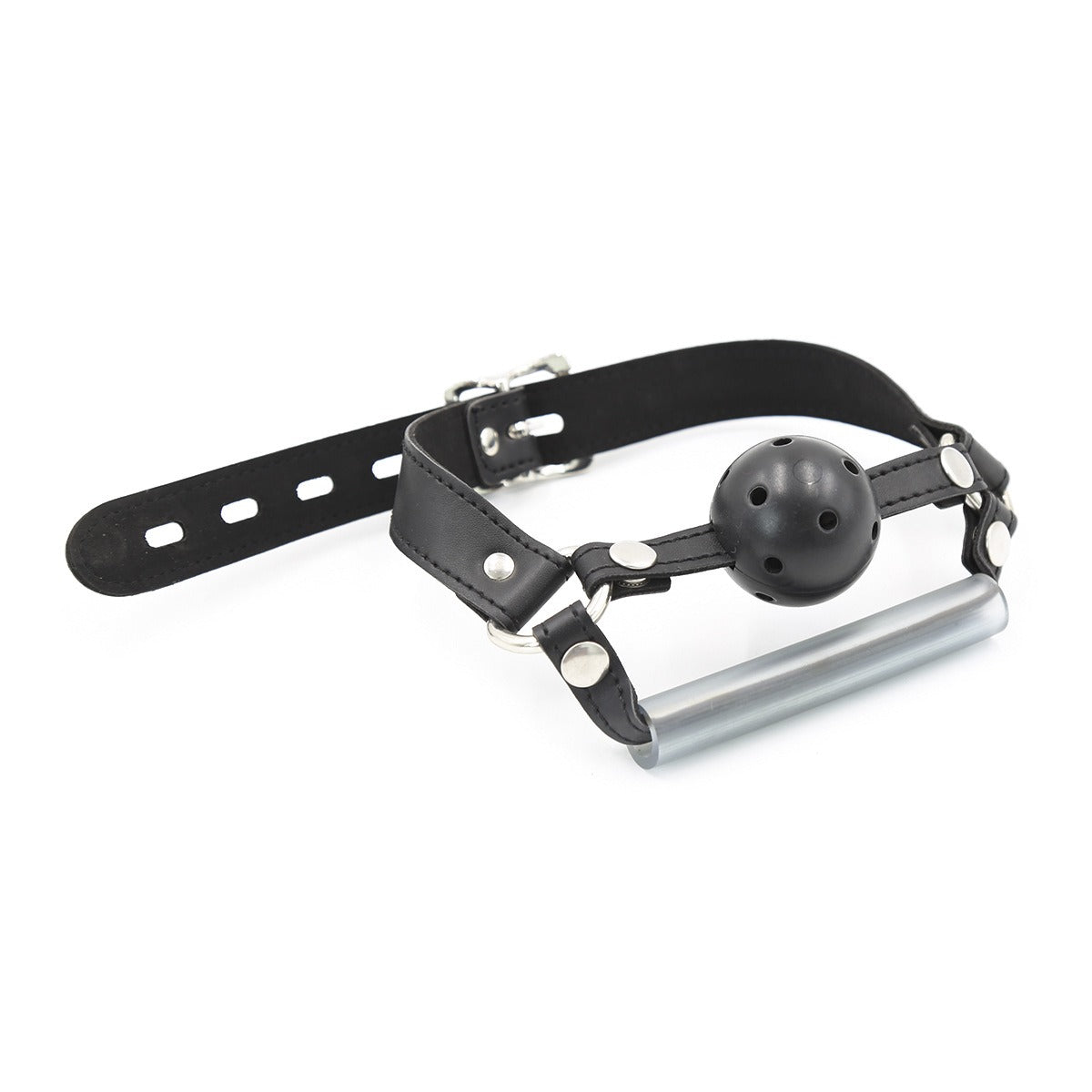 Adjustable BDSM Ball Gag Harness for Structured Roleplay