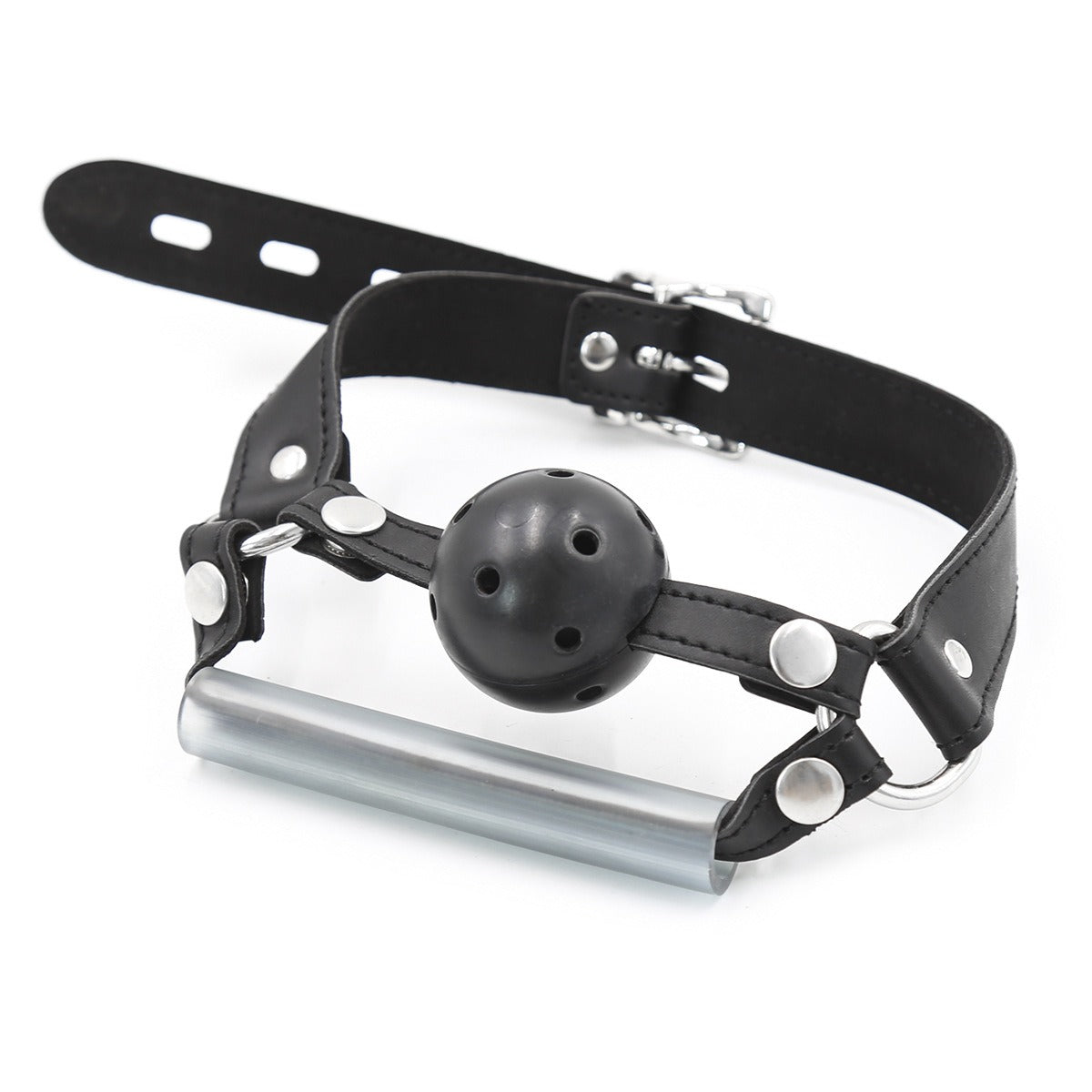Adjustable BDSM Ball Gag Harness for Structured Roleplay