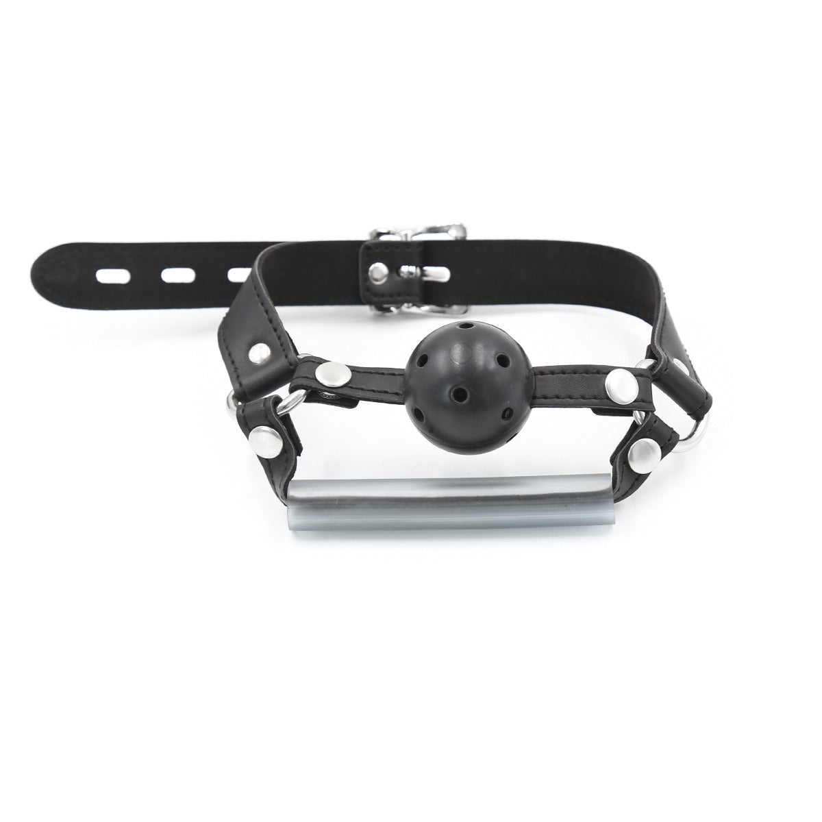 Adjustable BDSM Ball Gag Harness for Structured Roleplay