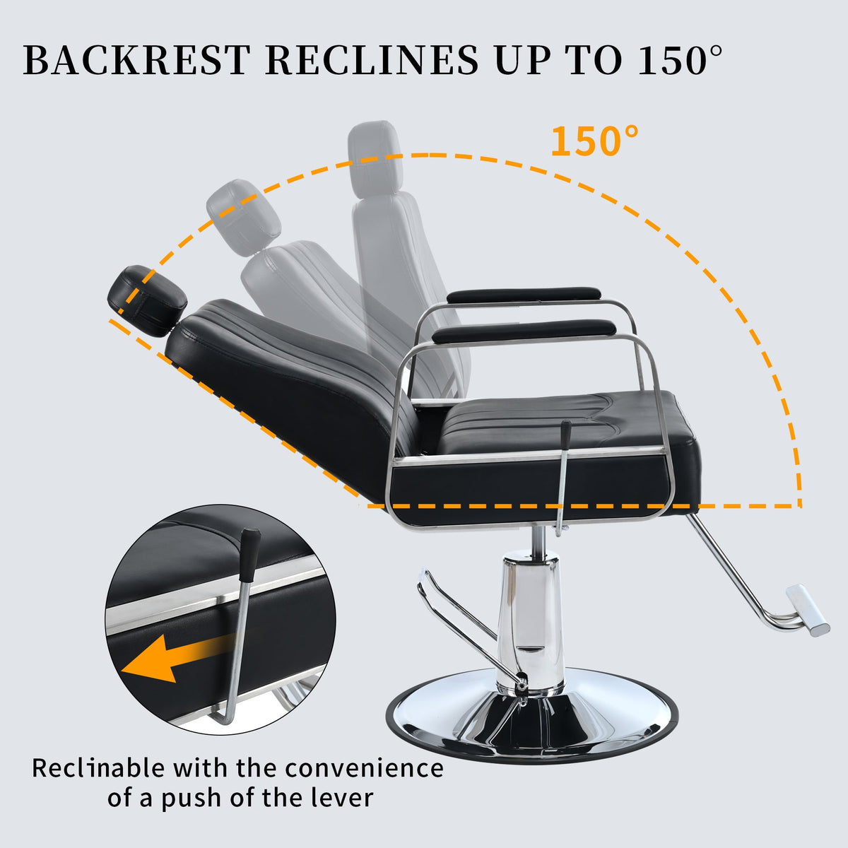 Hydraulic Salon Chair, 400 lb Capacity, 360° Swivel