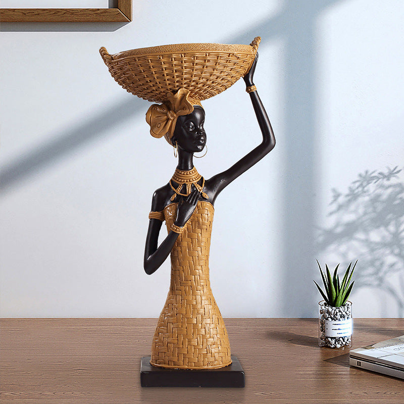 African Resin Figurines for Warm Artistic Home Decor