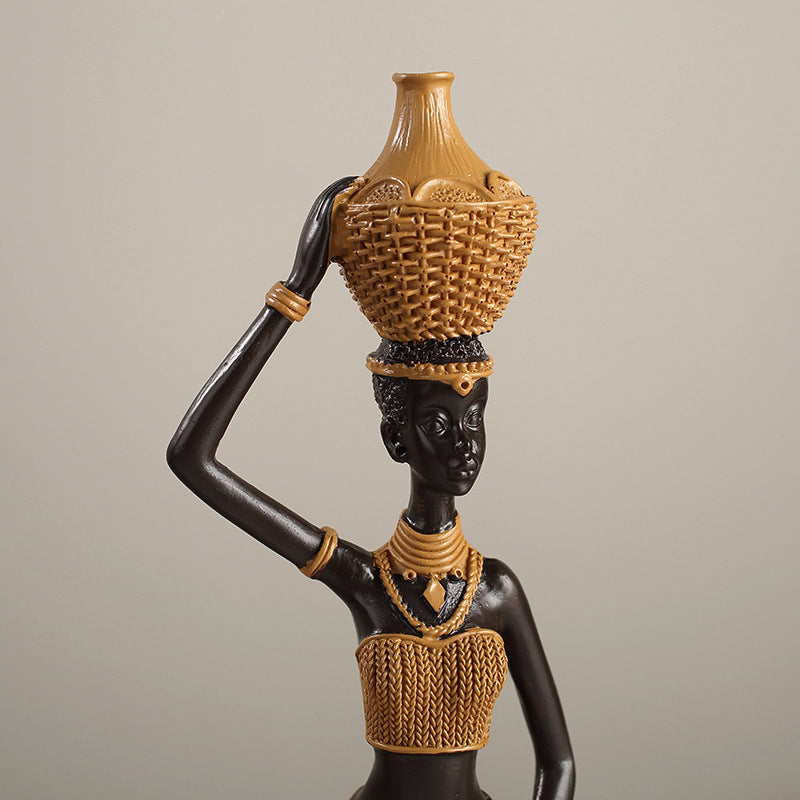 African Resin Figurines for Warm Artistic Home Decor