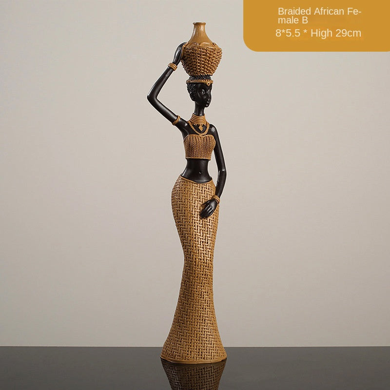African Resin Figurines for Warm Artistic Home Decor