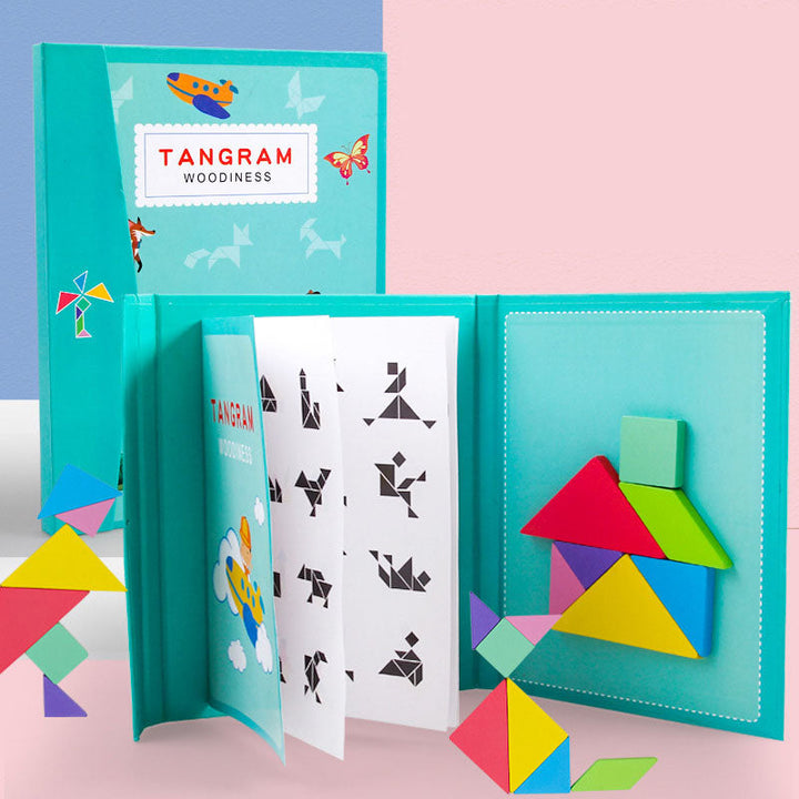 Magnetic Tangram Puzzle Book for Screen-Free Learning