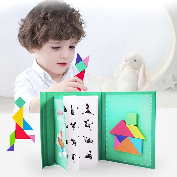 Magnetic Tangram Puzzle Book for Screen-Free Learning
