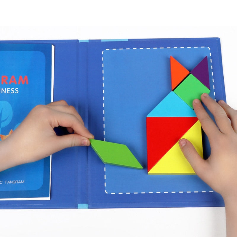 Magnetic Tangram Puzzle Book for Screen-Free Learning
