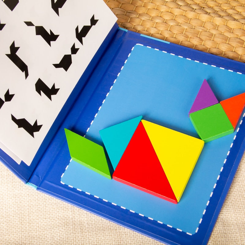 Magnetic Tangram Puzzle Book for Screen-Free Learning