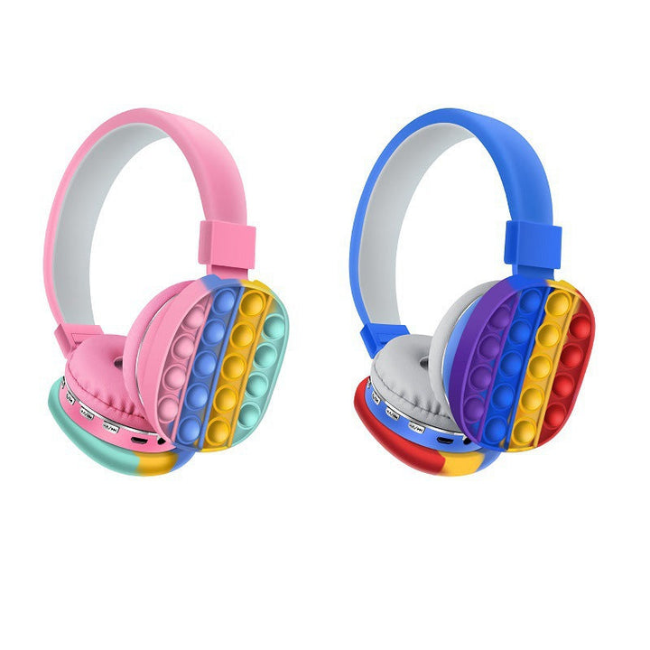Rainbow Bluetooth Headphones with Bubble-Pop Ear Cups