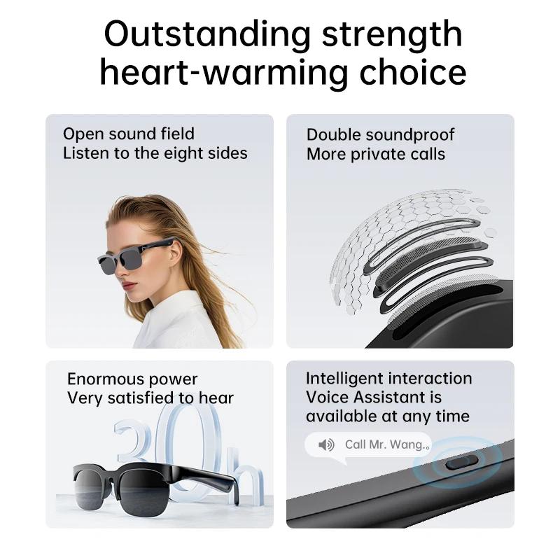 Open-Ear Bluetooth 6.0 Smart Glasses, 30h Battery Life