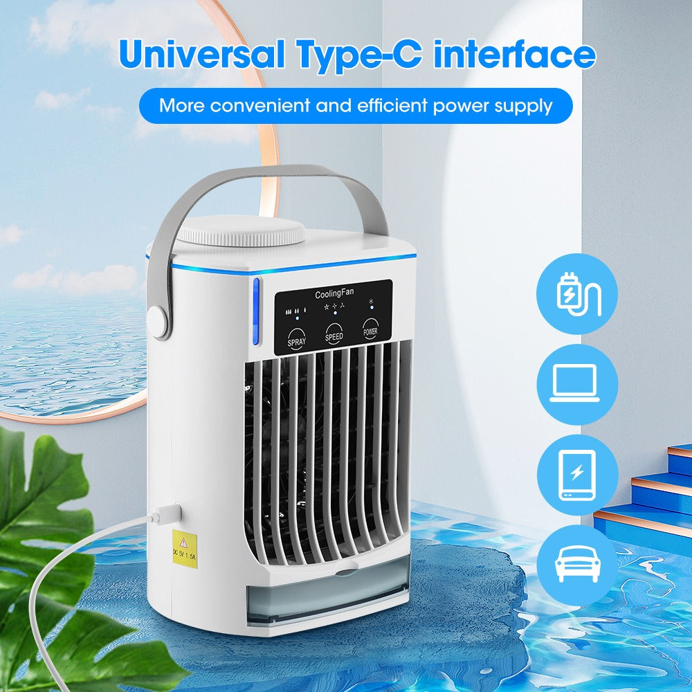 Portable Air Cooler Fan with Mist for Desk & Bedside