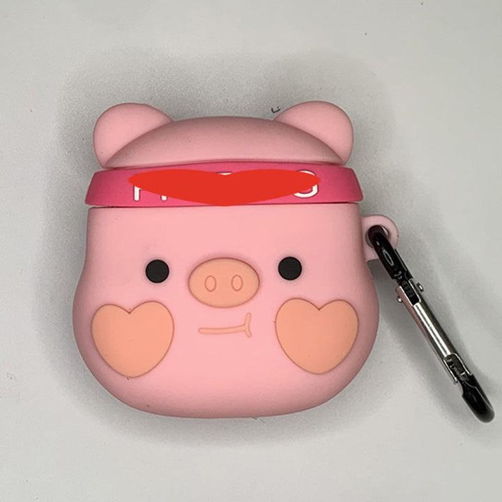Cute Silicone AirPods Case with Carabiner Clip