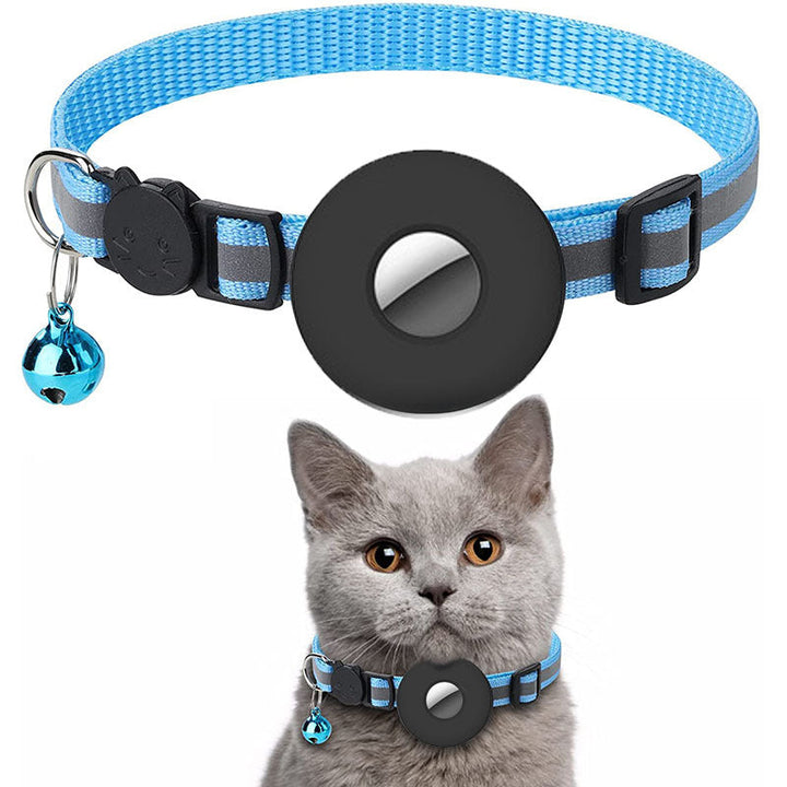 AirTag Cat Collar With Reflective Tracking Pocket & Bell