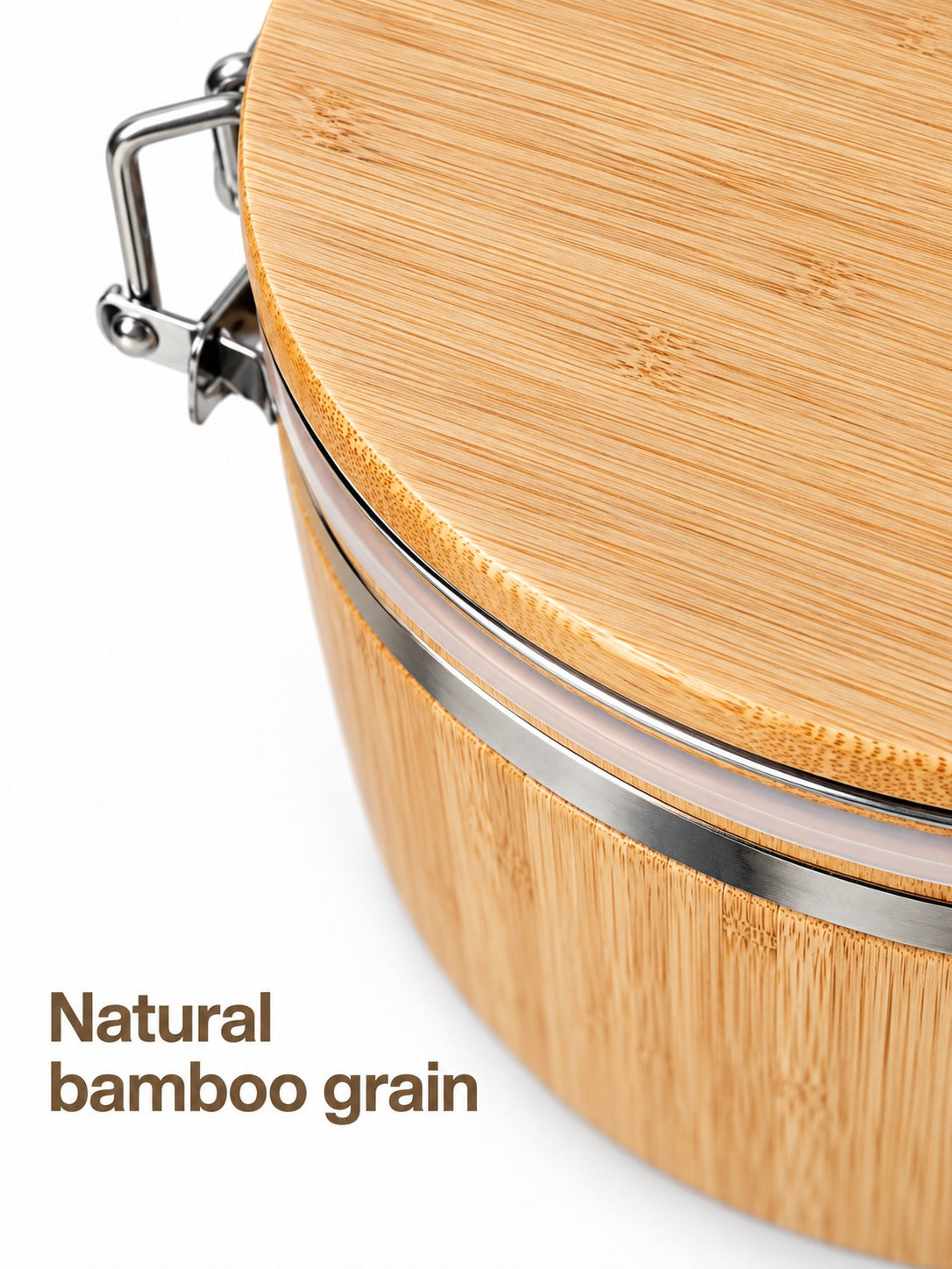 Airtight Bamboo Tea Canister With Clamp Lid & Seal