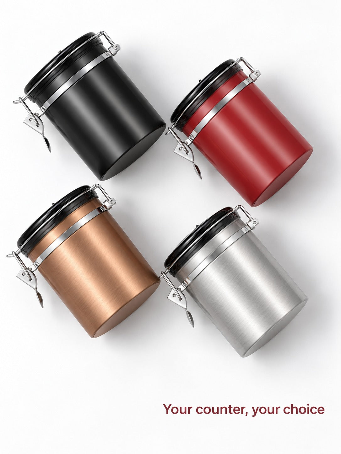 Airtight Coffee Canister 1.5L for Beans and Grounds
